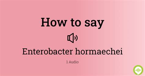 How to pronounce enterobacter .